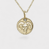 Aries Charm Necklace in Gold